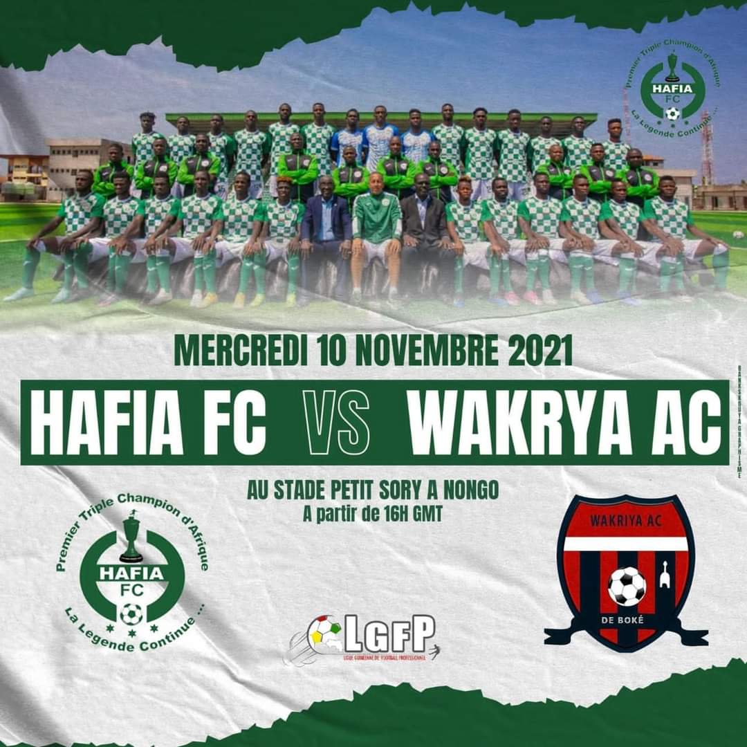 SPORT: Ligue1 de Guinée; Hafia FC vs Wakriya AC, rencontre ce mercredi au stade petit sory de nongo 
